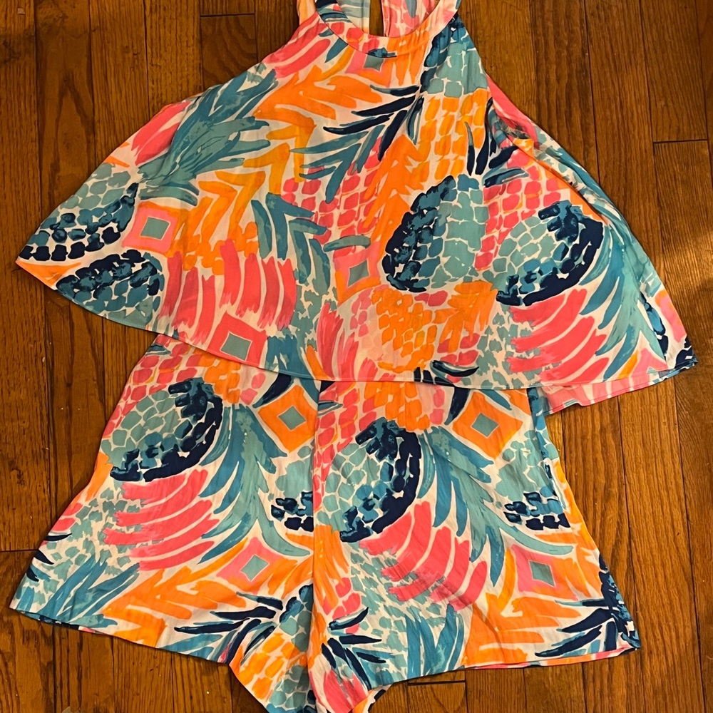 Lilly Pulitzer Pink and Blue Kids Romper - Picture 11 of 17